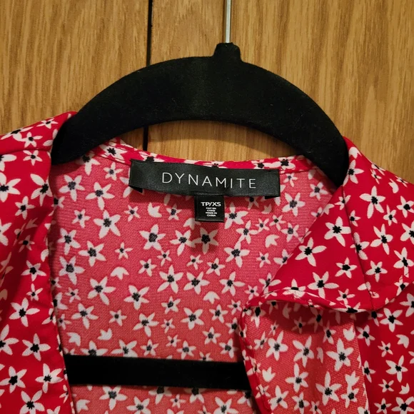 Dynamite Red Floral Midi Dress - Picture 3 of 3